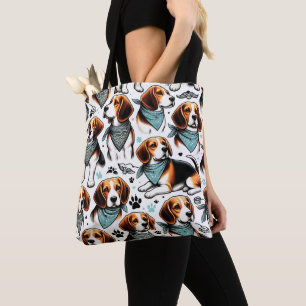 Vintager Beagle Welpe nahtlos Tasche