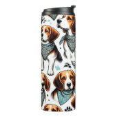 Vintager Beagle Welpe nahtlos Thermosbecher (Nach links gedreht)