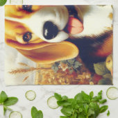 Vintager Beagle Welpenmalerei Geschirrtuch (Gefaltet)