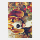 Vintager Beagle Welpenmalerei Geschirrtuch (Vertikal)