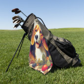 Vintager Beagle Welpenmalerei Golfhandtuch (Gras)