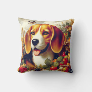 Vintager Beagle Welpenmalerei Kissen
