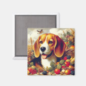 Vintager Beagle Welpenmalerei Magnet (Vorderseite/Rückseite)