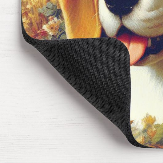 Vintager Beagle Welpenmalerei Mousepad (Ecke)