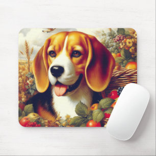 Vintager Beagle Welpenmalerei Mousepad