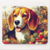 Vintager Beagle Welpenmalerei Mousepad (Vorne)