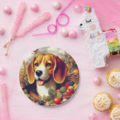Vintager Beagle Welpenmalerei Pappteller (Party)