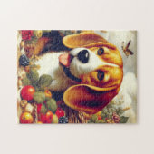 Vintager Beagle Welpenmalerei Puzzle (Horizontal)