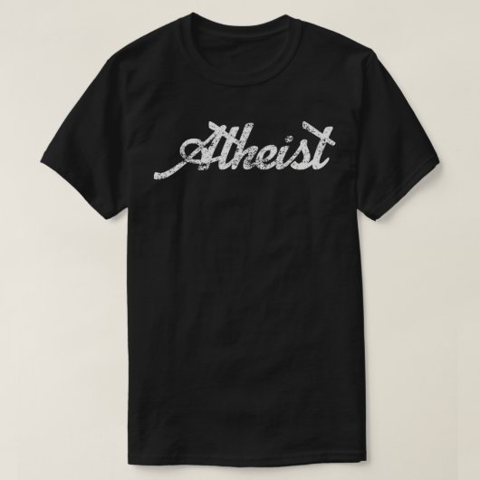 Vintager beängstigender Atheist T-Shirt (Design vorne)