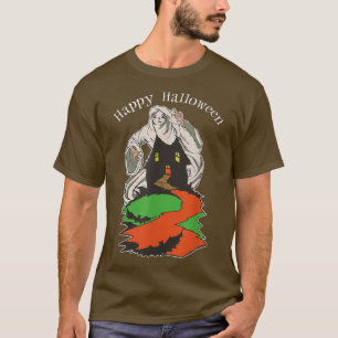 Vintager Beängstigender Geist über einem spöttisch T-Shirt