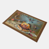 Vintager Beängstigender Jack-O-Laterne mit Hexen u Fußmatte (Schrägansicht)