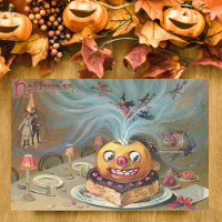 Vintager Beängstigender Jack-O-Laterne mit Hexen u