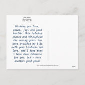 Vintager beflecktes Glasfensteru. Feiertagspostkarte (Rückseite)