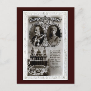 Vintager Beitritt des 25. Jubiläums King George V Postkarte