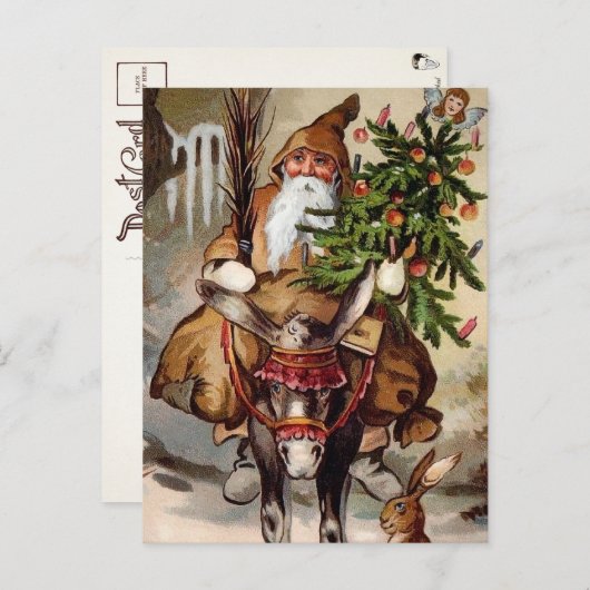 Vintager Belnickel auf einer Mehrfach-Postkarte Postkarte (Vorne/Hinten)