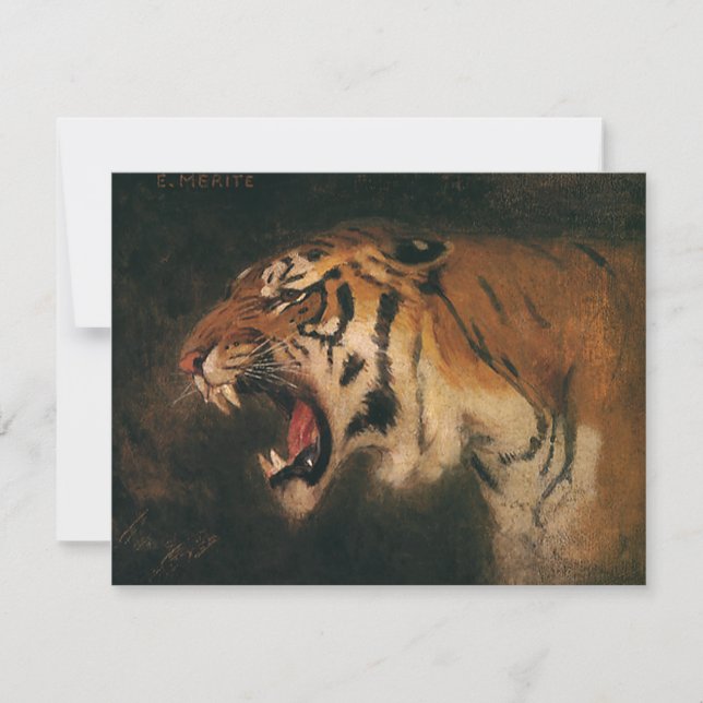 Vintager Bengalischer Tiger Big Cat Roaring, Wildt (Vorderseite)