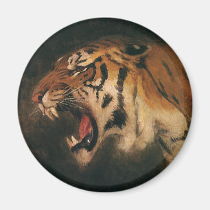 Vintager Bengalischer Tiger Big Cat Roaring, Wildt Magnet