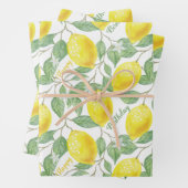 Vintager benutzerdefinierter Text Zitronenfrüchte  Geschenkpapier Set (Beispiel)