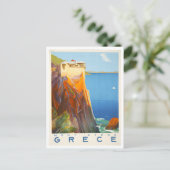 Vintager Berg Athos, Griechenland, Reiseplakat Postkarte (Stehend Vorderseite)