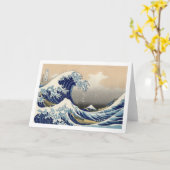 Vintager Berg Fuji und Wave Karte (Gelbe Blume)