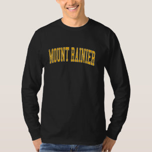 Vintager Berg Rainier bedrückt Gold Vielfalt Styl T-Shirt