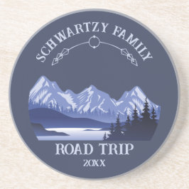 Vintager Berg Sonnenuntergang Außensee Retreat bla Getränkeuntersetzer