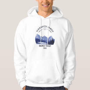 Vintager Berg Sonnenuntergang Außensee Retreat bla Hoodie
