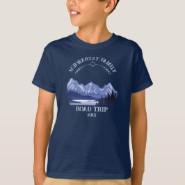 Vintager Berg Sonnenuntergang Außensee Retreat bla T-Shirt