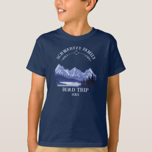 Vintager Berg Sonnenuntergang Außensee Retreat bla T-Shirt