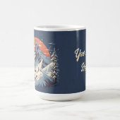 Vintager Bergpin Skifahren orange Sonnenuntergang Kaffeetasse (Mittel)