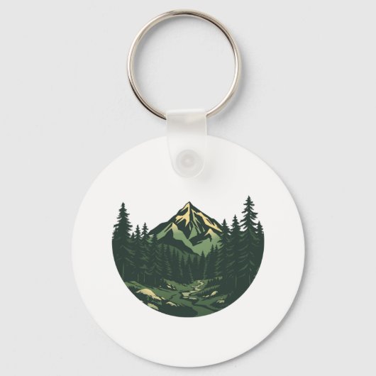 Vintager Bergwald Schlüsselanhänger (Vorderseite)