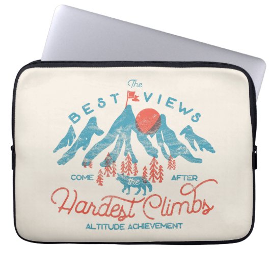 Vintager BergWolf Klettern Wandern im Freien Laptopschutzhülle (Vorderseite)