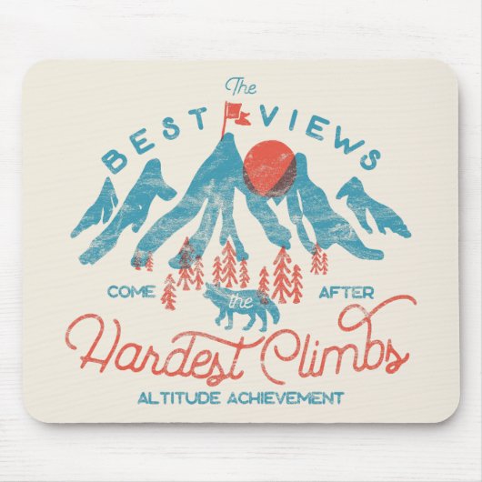 Vintager BergWolf Klettern Wandern im Freien Mousepad (Vorne)