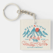 Vintager BergWolf Klettern Wandern im Freien Schlüsselanhänger (Vorderseite)