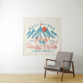 Vintager BergWolf Klettern Wandern im Freien Wandteppich (Beispiel)