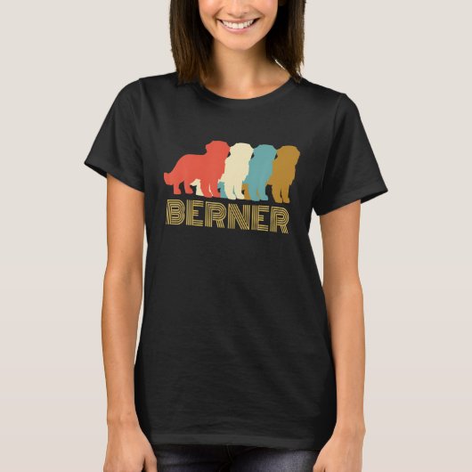 Vintager Berner Hund I Liebe T-Shirt (Vorderseite)