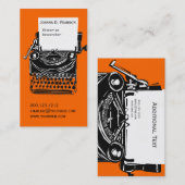 Vintager Beruflicher Schriftsteller Visitenkarte (Vorne/Hinten)