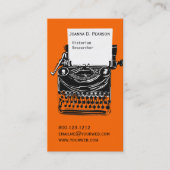 Vintager Beruflicher Schriftsteller Visitenkarte (Vorderseite)