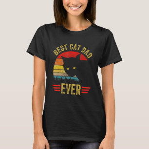 Vintager bester Cat Vater je Brille Retro Fathers T-Shirt