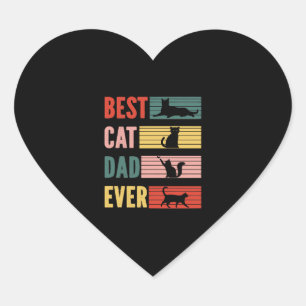 Vintager bester Cat Vater je Cat Daddy Geschenk Herz-Aufkleber