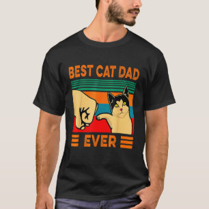 Vintager bester Cat Vater je Faustschlag T-Shirt