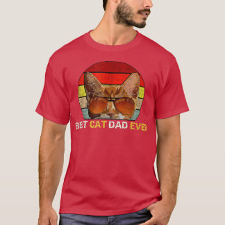 Vintager bester Cat Vater je Funny Vatertag T-Shirt
