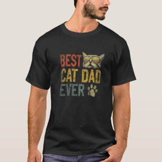 Vintager bester Cat Vater je Katze Daddy Vatertag T-Shirt
