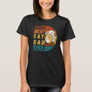 Vintager bester Cat Vater je Katze Daddy Vatertag T-Shirt