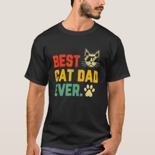 Vintager bester Cat Vater je Katze Daddy zum Vater T-Shirt