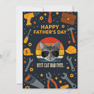 Vintager bester Cat Vater je Vatertag Geschenke Ka Einladung