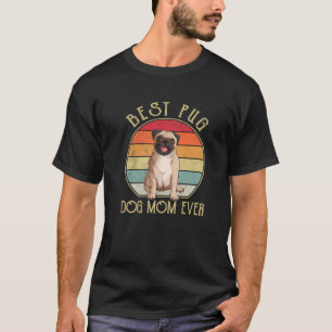 Vintager bester Mops Hunde Mama Ever Funny Dog Lov T-Shirt