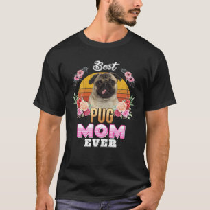 Vintager bester Mops Mama je Mütter Tag für Hunde  T-Shirt