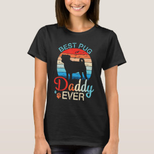 Vintager bester Mops Papa je glückliche Hunde Vate T-Shirt