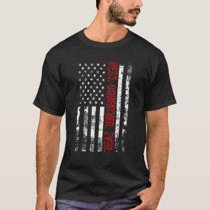 Vintager bester Pate je amerikanischer Flaggenvate T-Shirt